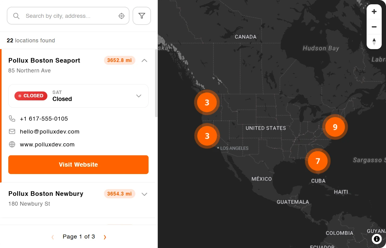 Dropby Store Locator live demo